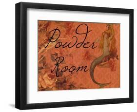 Scarlet Vintage Mermaid Powder Room-sylvia pimental-Framed Art Print