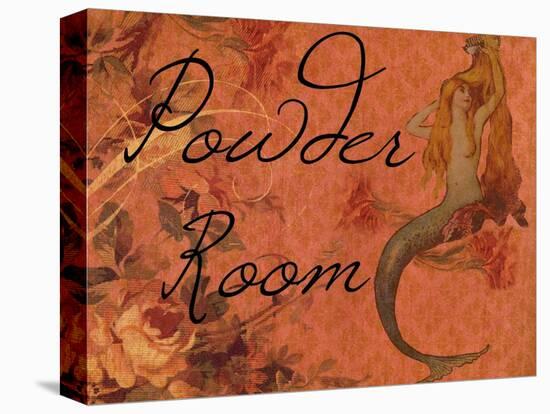 Scarlet Vintage Mermaid Powder Room-sylvia pimental-Stretched Canvas
