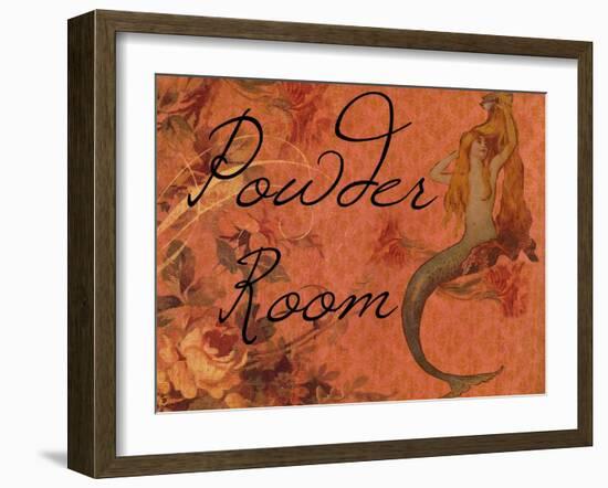 Scarlet Vintage Mermaid Powder Room-sylvia pimental-Framed Art Print