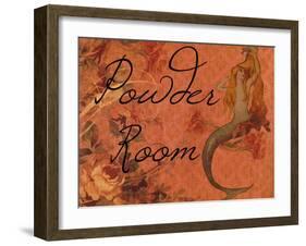 Scarlet Vintage Mermaid Powder Room-sylvia pimental-Framed Art Print