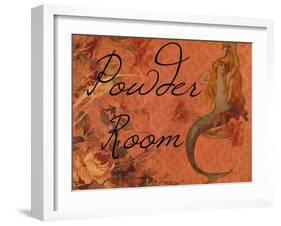 Scarlet Vintage Mermaid Powder Room-sylvia pimental-Framed Art Print