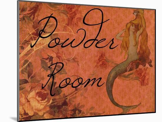 Scarlet Vintage Mermaid Powder Room-sylvia pimental-Mounted Art Print