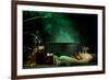 Scary Halloween Laboratory on Dark Color Background-Yastremska-Framed Photographic Print