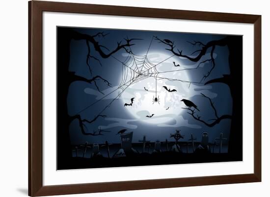 Scary Halloween Night-losw-Framed Art Print