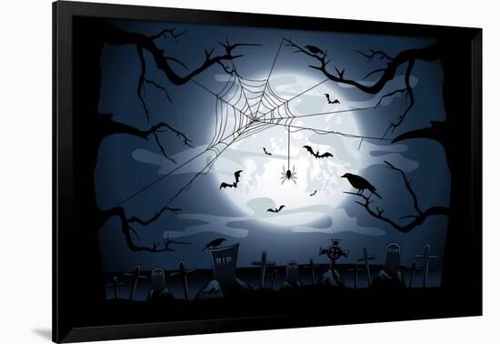 Scary Halloween Night-losw-Framed Art Print