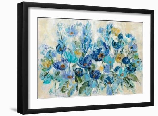 Scattered Blue Flowers-Silvia Vassileva-Framed Art Print