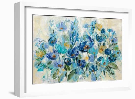 Scattered Blue Flowers-Silvia Vassileva-Framed Art Print