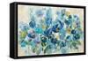 Scattered Blue Flowers-Silvia Vassileva-Framed Stretched Canvas