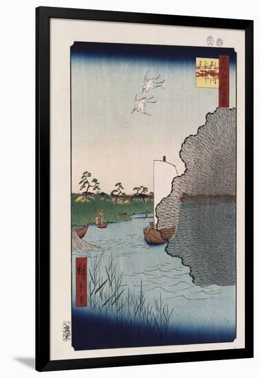 Scattered Pine Along Tone River', from the Series 'One Hundred Views of Famous Places in Edo'-Utagawa Hiroshige-Framed Giclee Print