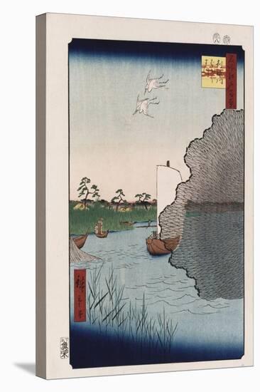 Scattered Pine Along Tone River', from the Series 'One Hundred Views of Famous Places in Edo'-Utagawa Hiroshige-Stretched Canvas