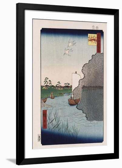 Scattered Pine Along Tone River', from the Series 'One Hundred Views of Famous Places in Edo'-Utagawa Hiroshige-Framed Giclee Print