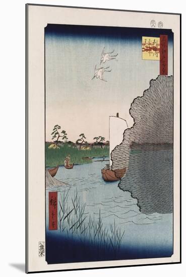 Scattered Pine Along Tone River', from the Series 'One Hundred Views of Famous Places in Edo'-Utagawa Hiroshige-Mounted Giclee Print