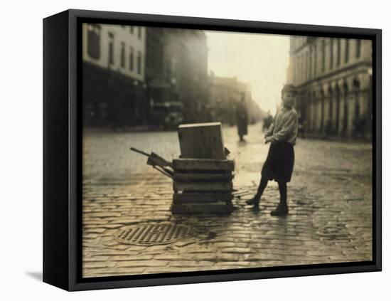 Scavenger Toting Wood, Fall River, Massachusetts, c.1916-Lewis Wickes Hine-Framed Stretched Canvas