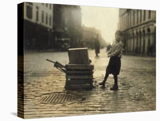 Scavenger Toting Wood, Fall River, Massachusetts, c.1916-Lewis Wickes Hine-Stretched Canvas