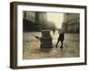 Scavenger Toting Wood, Fall River, Massachusetts, c.1916-Lewis Wickes Hine-Framed Photo