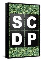 SCDP Agency Logo Retro Style Television Poster-null-Framed Stretched Canvas