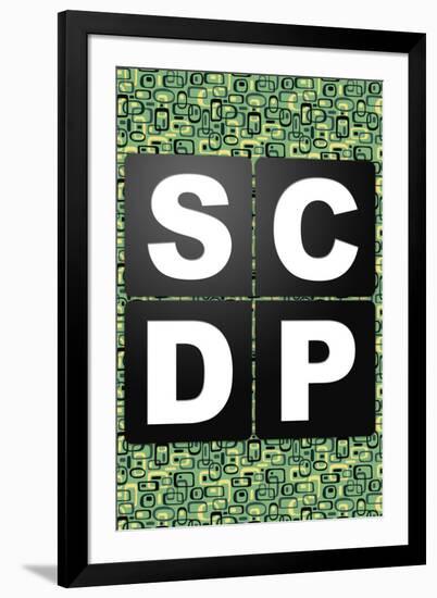 SCDP Agency Logo Retro Style Television-null-Framed Art Print