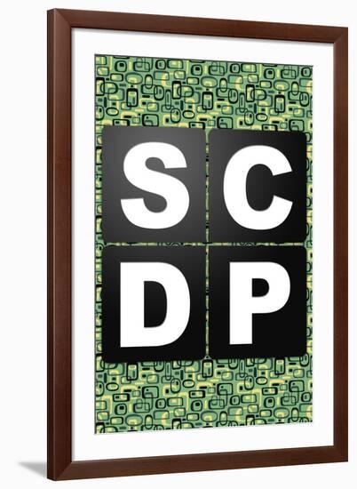 SCDP Agency Logo Retro Style Television-null-Framed Art Print