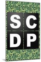 SCDP Agency Logo Retro Style Television-null-Mounted Art Print