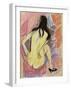 Sceated Nude from the Back-Ernst Ludwig Kirchner-Framed Art Print