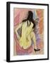 Sceated Nude from the Back-Ernst Ludwig Kirchner-Framed Art Print