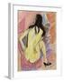 Sceated Nude from the Back-Ernst Ludwig Kirchner-Framed Art Print