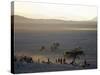 Scene at a Maasai Manyatta, or Homestead, at Dawn in an Arid Part of Northern Tanzania-Nigel Pavitt-Stretched Canvas