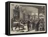 Scene at a Railway Station on the Arrival of a Train with Wounded-null-Framed Stretched Canvas