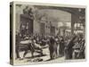 Scene at a Railway Station on the Arrival of a Train with Wounded-null-Stretched Canvas