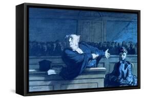 Scene at a Tribunal-Honore Daumier-Framed Stretched Canvas