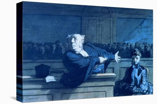 Scene at a Tribunal-Honore Daumier-Stretched Canvas