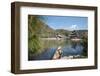 Scene at Black Dragon Pool (Heilongtan) with Boat Carrying Wicker Baskets-Andreas Brandl-Framed Photographic Print