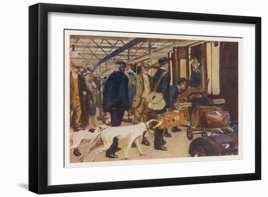 Scene at Euston Station-null-Framed Art Print