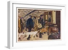 Scene at Euston Station-null-Framed Art Print