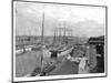 Scene at Liverpool Docks Showing Sailing Ships and Salthouse-null-Mounted Photographic Print