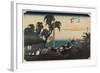 Scene at Post Outskirt, Fujikawa, C. 1833-Utagawa Hiroshige-Framed Giclee Print