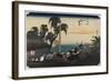 Scene at Post Outskirt, Fujikawa, C. 1833-Utagawa Hiroshige-Framed Giclee Print