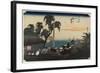 Scene at Post Outskirt, Fujikawa, C. 1833-Utagawa Hiroshige-Framed Giclee Print