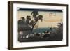 Scene at Post Outskirt, Fujikawa, C. 1833-Utagawa Hiroshige-Framed Giclee Print