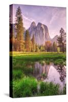 Scene at the Majestic Cathedral Rocks, Yosemite-Vincent James-Stretched Canvas