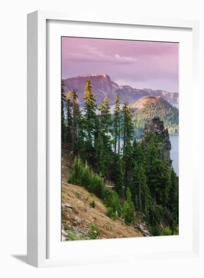 Scene at the Mysterious Wizard Island, Crater Lake Oregon-Vincent James-Framed Photographic Print