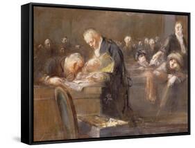 Scene at the Tribunal: the Convicting Evidence-Jean Louis Forain-Framed Stretched Canvas