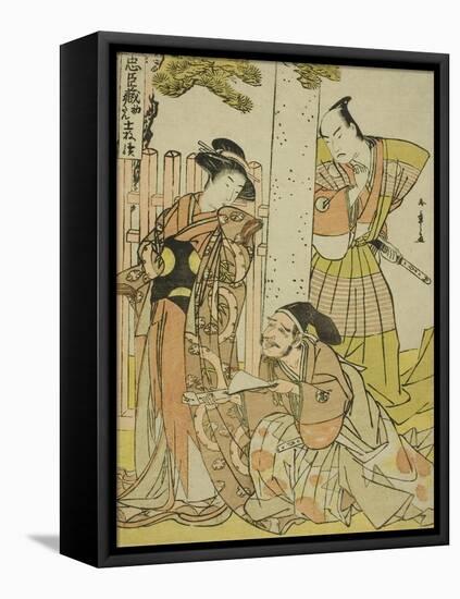 Scene at the Tsurugaoka Hachiman Shrine, from Act One of Chushingura, C. Late 1770S-Katsukawa Shunsho-Framed Stretched Canvas
