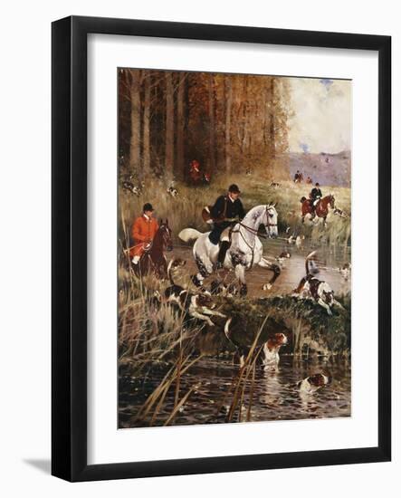 Scene De Chasse a Cour-Rene Princeteau-Framed Giclee Print