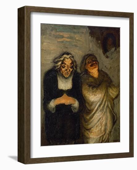 Scene de comedie or Un Scapin. Oil on canvas 32.5 x 24.5 cm R.F. 2666.-Honore Daumier-Framed Giclee Print