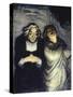 Scene de Comedie-Honore Daumier-Stretched Canvas