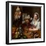 Scene De Cuisine Avec Scene Du Christ a Emmaus - Kitchen Scene with Christ at Emmaus, by Snyders (S-Frans Snyders Or Snijders-Framed Giclee Print