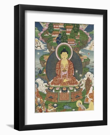 Scène de la vie de Buddha : le grand miracle de Svaravati-null-Framed Giclee Print