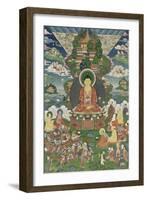 Scène de la vie de Buddha : le grand miracle de Svaravati-null-Framed Giclee Print