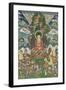 Scène de la vie de Buddha : le grand miracle de Svaravati-null-Framed Giclee Print